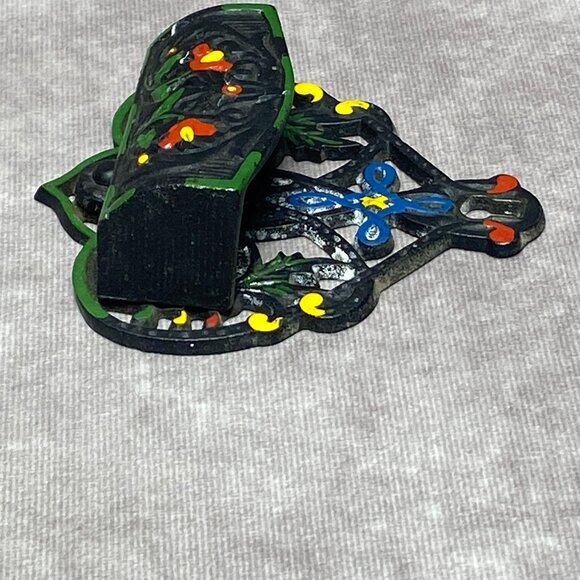 Vintage Hand-Painted Cast Iron Match Holder By Wilton Products Inc. - Picture 4 of 8